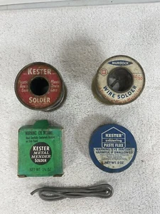 VINTAGE Mixed Lot  Solder Spools (Murdock, Kester) Kester paste - Picture 1 of 2