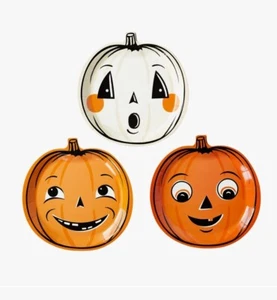 Placos de papel de Halloween vintage Jack o'Lantern decoración de fiesta ojo de mi mente 9 quilates - Imagen 1 de 5