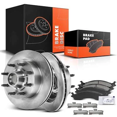 Ротор переднего дискового тормоза и керамические тормозные колодки для Ford E-250 E-350 Club Wagon - Изображение 1 из 4