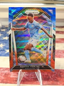 Tarjeta Raheem Sterling Rojo Blanco Azul 2020-21 Panini Prizm EPL 102 Manchester City - Imagen 1 de 2