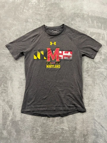 Under Armour Shirt Men's Small Gray University of Maryland Logo Tech Tee Cover