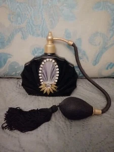 Atomizers Art Deco, France, Marcel Franck, 1920-30 Perfume Black Glass Bottles - Picture 1 of 7