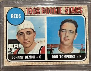1968 ROOKIE STARS JOHNNY BENCH AND RON TOMPKINS 