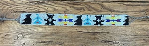 Vintage Native American Jewelry Hatband Hand Beaded Ribbon Indian Sash or Collar - Picture 1 of 13