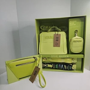 STEVE MADDEN EVELYN Christmas GIFT SET CROSSBODY BAG Lemon LIMITED NEW Tags - Picture 1 of 12