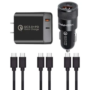 Fast PD+QC3.0 Wall Car Charger Type-C Cable For Samsung Galaxy A54 A32 A14 5G - Picture 1 of 40