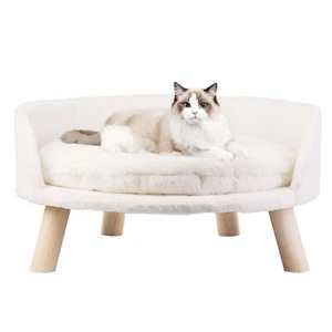 BingoPaw Pet Sofa Chair Bed Elevate Dog Cat Puppy Long Plush Cushion Couch Stool - Picture 1 of 18