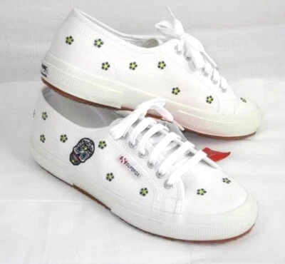 Superga Womens 2750 Daniela Sneakers Size 8.5 Chicas Latinas White Sugar Skull - Image 1 of 4