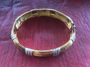 VINTAGE 14K / 925 GOLD PLATED BRACELET WITH PRECIOUS STONES - Picture 1 of 6