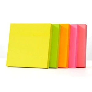 Fluorescent Paper Self Adhesive Memo Sticky Notes 80 Sheets Per Pad Pack Of 5 - Picture 1 of 4