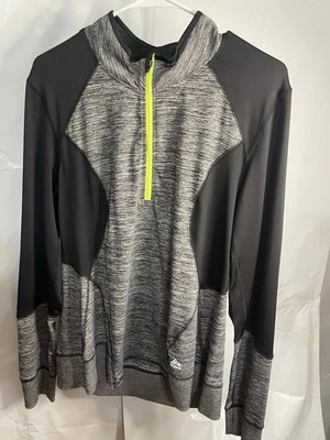 Chaqueta RBX Performance para mujer XL negra gris jaspeado pulóver 1/4 cremallera Foto 1 de 3