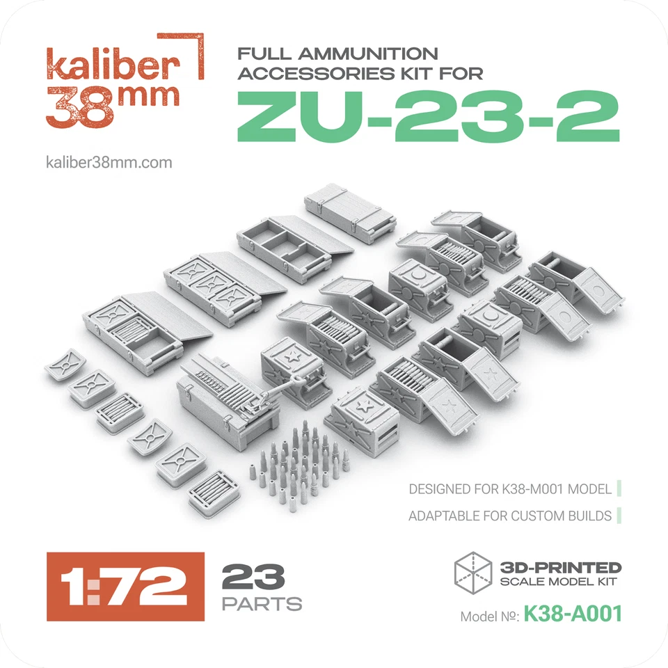 1:72 — Kit completo de accesorios de munición para ZU-23-2 (juego de detalles) | K38-A001 Foto 1 de 1