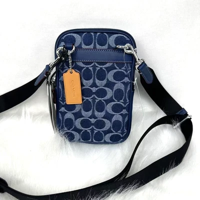 Bolso Bandolera Coach Aden Para Hombre en Denim Signature CY889 NUEVO CON ETIQUETAS Foto 1 de 4