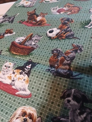 Tecido vintage Cranston. Daschund, dálmatas e gatinhos--Oh meu Deus! Algodão de 1 jarda - Imagem 1 de 4