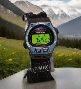 Vtg Timex Ironman Triathlon Digital Watch Women's Day Date 8 Lap NEW BATTERY - Picture 1 of 10