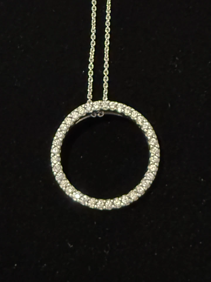 Collar Roberto Coin Circle Diamantes Oro Blanco 14 quilates - ¡Precioso! Foto 1 de 3