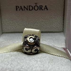 299A EUC AUTH PANDORA SS/14K TWO TONE ALPHABET LETTER C CHARM #790298C RETIRED! - Picture 1 of 7