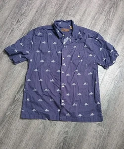 Clearwater Outfitters Hemd Herren XL Blau Fisch AOP Kurzarm Knopfleiste Outdoor - Bild 1 von 6