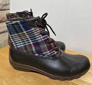 Sperry STS85651 Women's Syren Gulf Wool Quilt Multi Plaid Duck Boots Size 9.5 - Picture 1 of 7