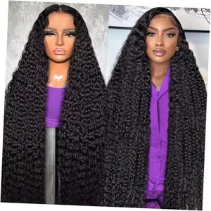 13x4 Deep Wave Lace Front Wigs Human Hair Pre Plucked 200 Density HD - Picture 1 of 2