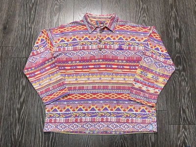 Mens Thio Peppe Greece Cotton Multicolor Geometric Tribal Aztec Sweater Jumper - Image 1 of 4