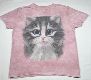 Camiseta The Mountain 2013 Big Face Kitten Cat David Penfound Rosa Tie Dye Camiseta M - Imagen 1 de 6