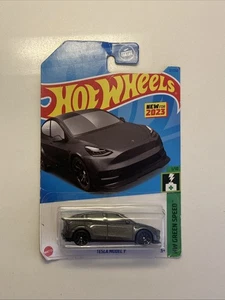 2023 HOT WHEELS TESLA  MODEL Y GREEN SPEED SERIES 37/250 1/10 NEW GRAY - Picture 1 of 3