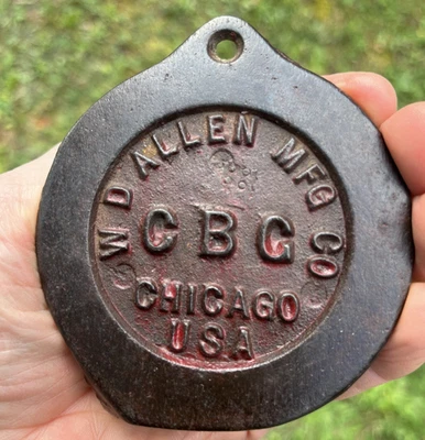Vintage W D Allen Mfg CO CBG Cast Iron Sprinkler Chicago USA - Image 1 of 4
