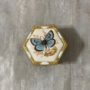 Vintage Enamel BUTTERFLY San Francisco Music Box Company Made Japan Jewelry Box - Picture 1 of 11