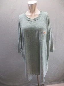 Carhartt Size 3XL Tall Mens Gray Cotton Blend Logo Short Sleeve Work TShirt 217 - Picture 1 of 9