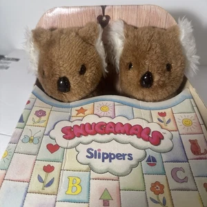 Snugamals Slippers Kids Size L (9-10) Koala bear Animal Vintage By Carousels - Picture 1 of 8