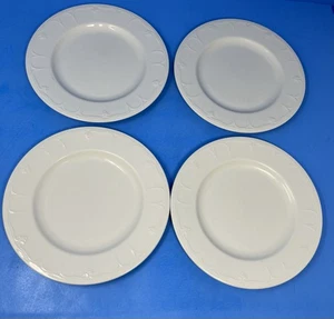 Lenox Casual Elegance 8" Salad Plate Set of 4 Ivory Cream w/Embossed Rim - Picture 1 of 7