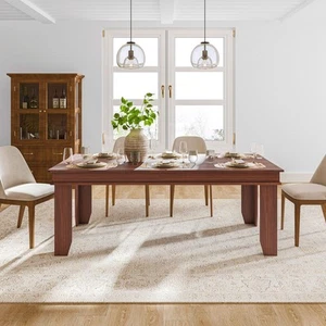 Farmhouse Dining Table for 6-8 People, 70.87" Long Wooden Kitchen Table with ... - Picture 1 of 8