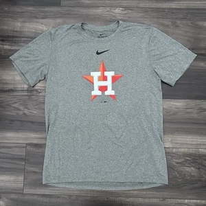 Camisa Nike Houston Astros Hombres Gris Medio Béisbol Centro Swoosh Logo Básica Nueva Sin Etiquetas - Imagen 1 de 6
