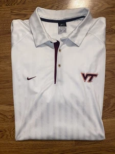 Nike Dri Fit Virginia Tech Hokies Mens White Polo Shirt XXL - Picture 1 of 6