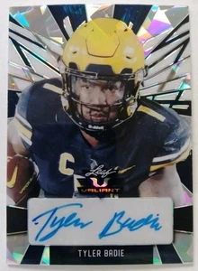 2022 Leaf Valiant Tyler Badie RC, Black Crystal, Color Match, Auto, #/15. - Picture 1 of 3