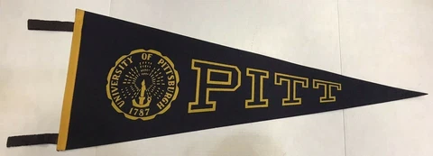 VINTAGE UNIVERSITY OF PITTSBURGH FELT BANNER/ PENNANT 29" FREE SHIPPING! Cover