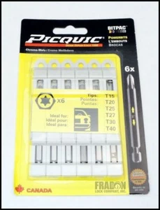Picquic BitPac Bit Pack Replacement Set Robertson Hex Allen Torx Slotted SAE - Picture 1 of 8