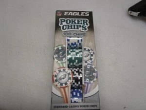 NEW Philadelphia Eagles NFL Poker Chips 100 Pieces NEW IN BOX - Picture 1 of 12