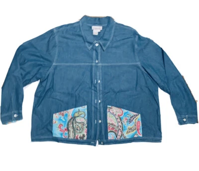 Silhouettes Paisley Jean Jacket Size 22 - Image 1 of 3