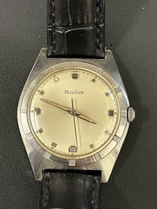 VINTAGE BULOVA STAINLESS STEEL MANUAL WIND WRISTWATCH ( 34MM ) - Picture 1 of 11