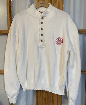 Suéter Pullover Años 70 Para Hombre Talla L Blanco Preppy Academia Athleisure Clásico Hecho en EE. UU. Foto 1 de 4