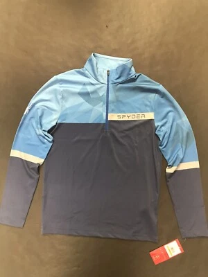 Blusa masculina SPYDER Paramount com zíper gola T LS ABYSS OLD GLORY tamanho pequeno NOVA - Imagem 1 de 4