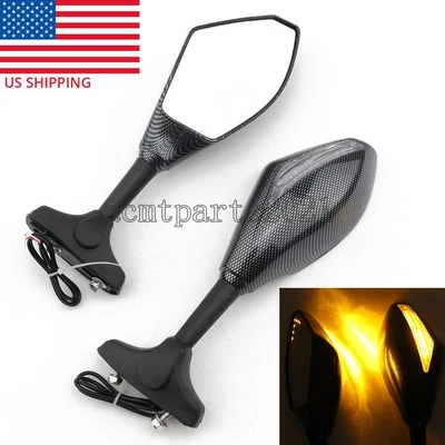 Espejos retrovisores de motocicleta señales de giro para Kawasaki Ninja 250R 2008-11 650R 2009-11 Foto 1 de 4