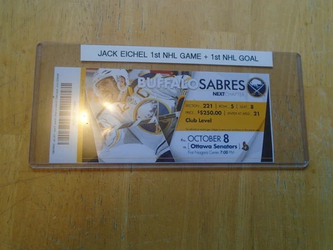 Jack Eichel 1st NHL Game + 1st NHL Goal Ticket  (Buffalo Sabres)  (Now a VGK) Cover