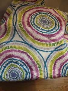 Fabric Tie Dye Retro Bohemian Pastels Cotton Swirl Circles Remnant 22" X 44" W - Picture 1 of 4