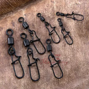 50 piezas de barril giratorio a presión negro mate para pesca giratoria - Imagen 1 de 14