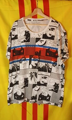 Camisa INC International Concepts Comic Flash Arte Pop Ropa de Playa RARA Impresión XXXL Foto 1 de 4