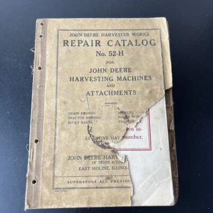 1944 John Deere  Harvesting Machines Repair Parts Catalog , No. 52-H Damaged - Picture 1 of 11