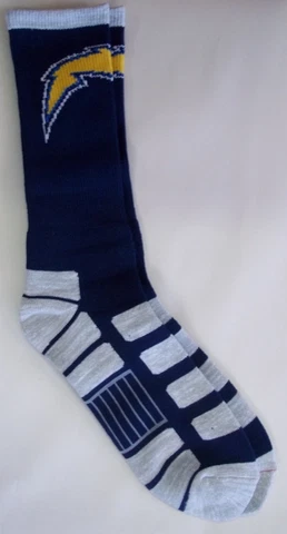 San Diego Chargers Men's Crew Socks Large Size 10 to 13 Patches Cover